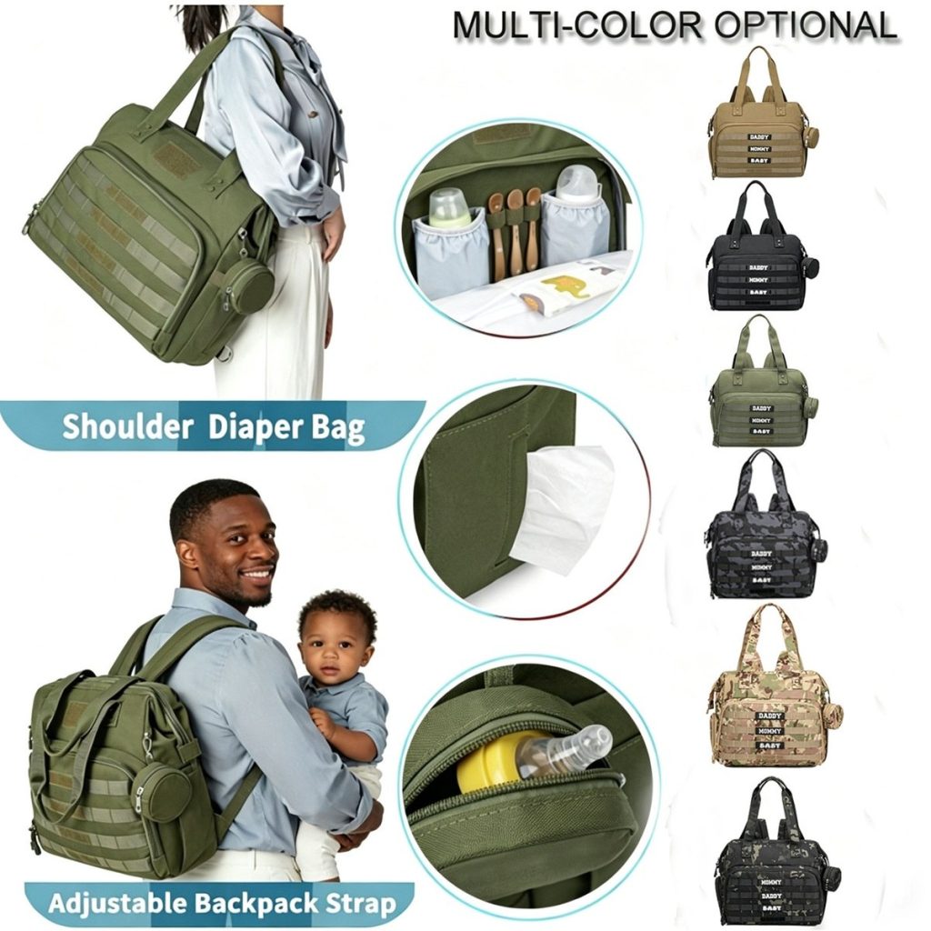 Mochila de Grande Capacidade Impermeável para Fraldas, Bolsa Maternidade para Mamãe e Papai, Mochila para Carrinho de Bebê