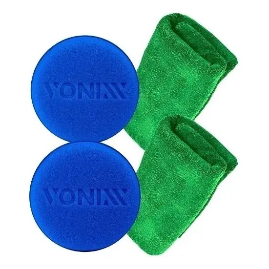 Kit 2 Toalhas Microfibra 40x40 + 2 Aplicadores Vonixx