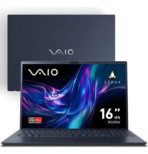 Notebook Vaio Fe16 Amd Ryzen 7 5825u Linux 8GB RAM 512GB Ssd Wi-Fi 6 Tela 16" Ips