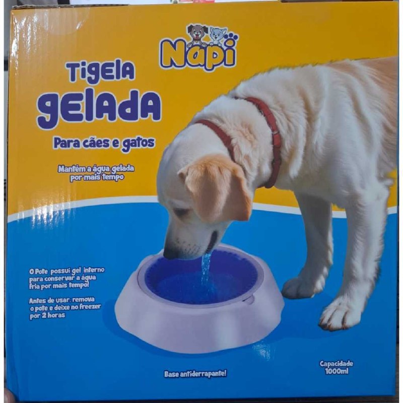 Tigela Gelada para Cães e Gatos - 1000ML Tigela gelada para cães Tigela gelada para gatos Bebedouro  para pets Comedouro