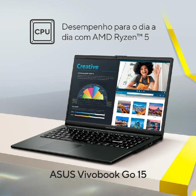 Notebook ASUS VivoBook Go 15 Ryzen 5 7520U 8GB 512GB SSD