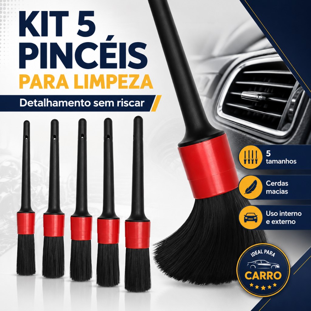 Pincel De Detalhamento e Limpeza Profissional - Para Limpeza de Superfícies - BC
