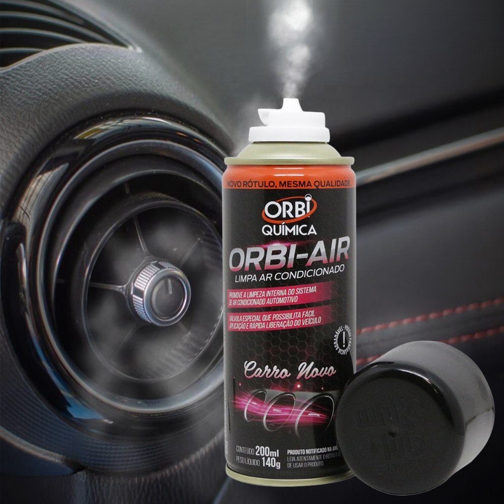 Higienizador Automotivo Orbi Air Spray 200ml  Limpeza e Perfume para Ar Condicionado