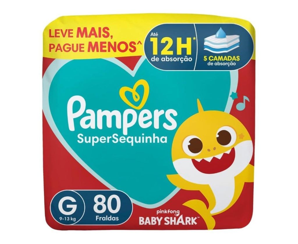 Fralda Pampers Supersequinha G 80 unidades