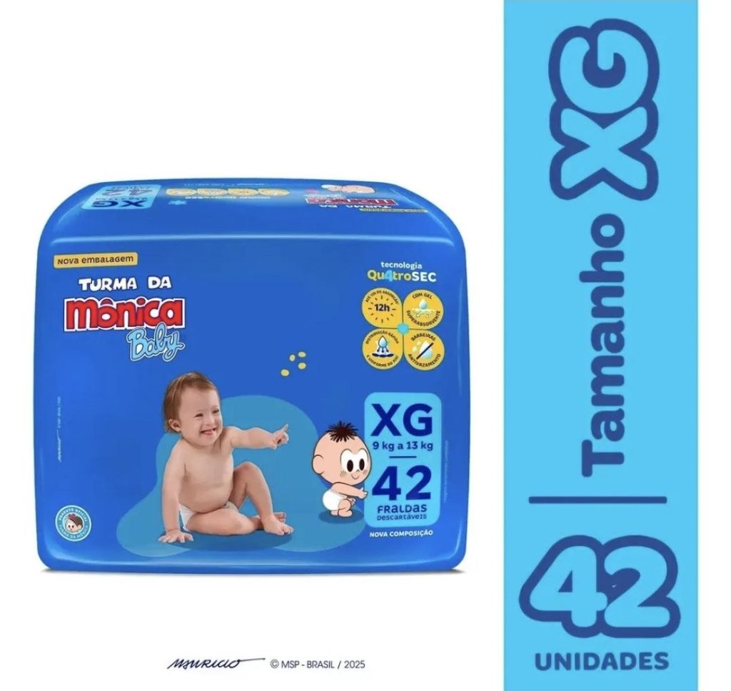 Fralda Turma da Mônica Baby XG com 42 Unidades