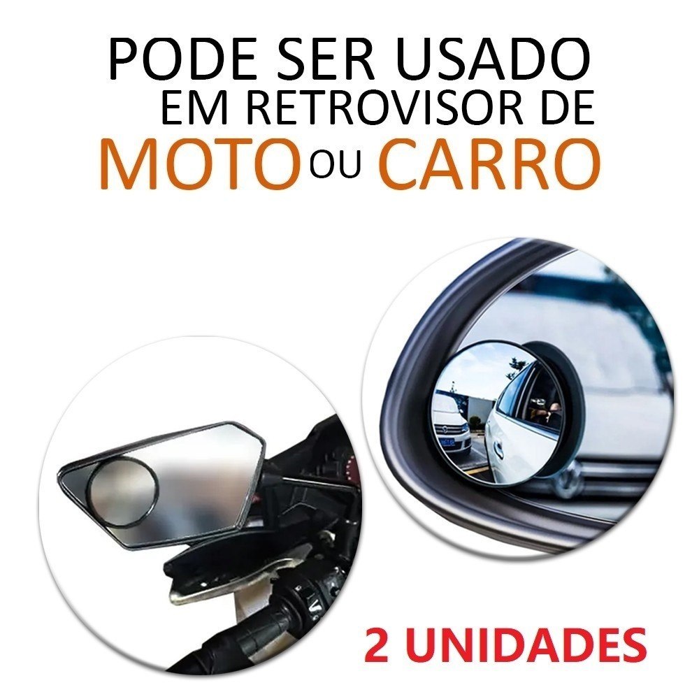 Conjunto 2 Espelhos Convexo Para Retrovisor 5,5cm Carro Moto Automóveis Utensilio Para Carros