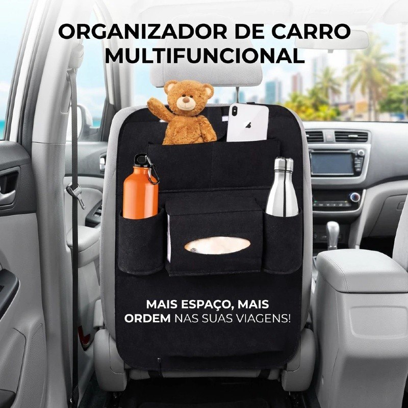 Organizador de Encosto de Banco de Carro, Bolsa Multifuncional Porta‑Copos e Armazenamento para Veículo