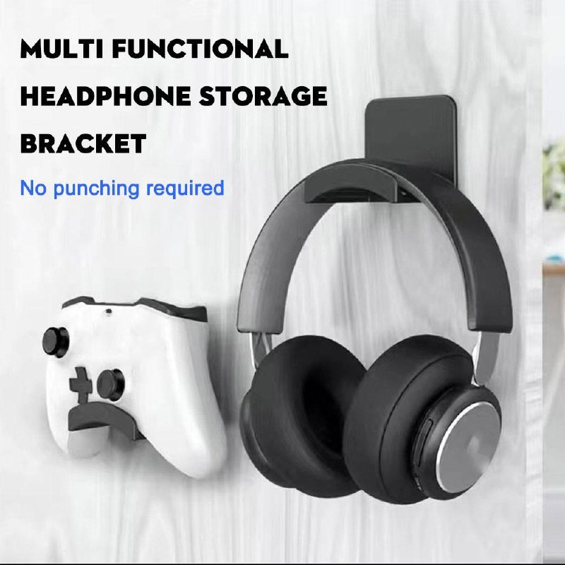 Suporte de Parede Sem Furos para Fone de Ouvido, Suporte Universal para Headset Gamer de Mesa, Gancho para Fone de Ouvido