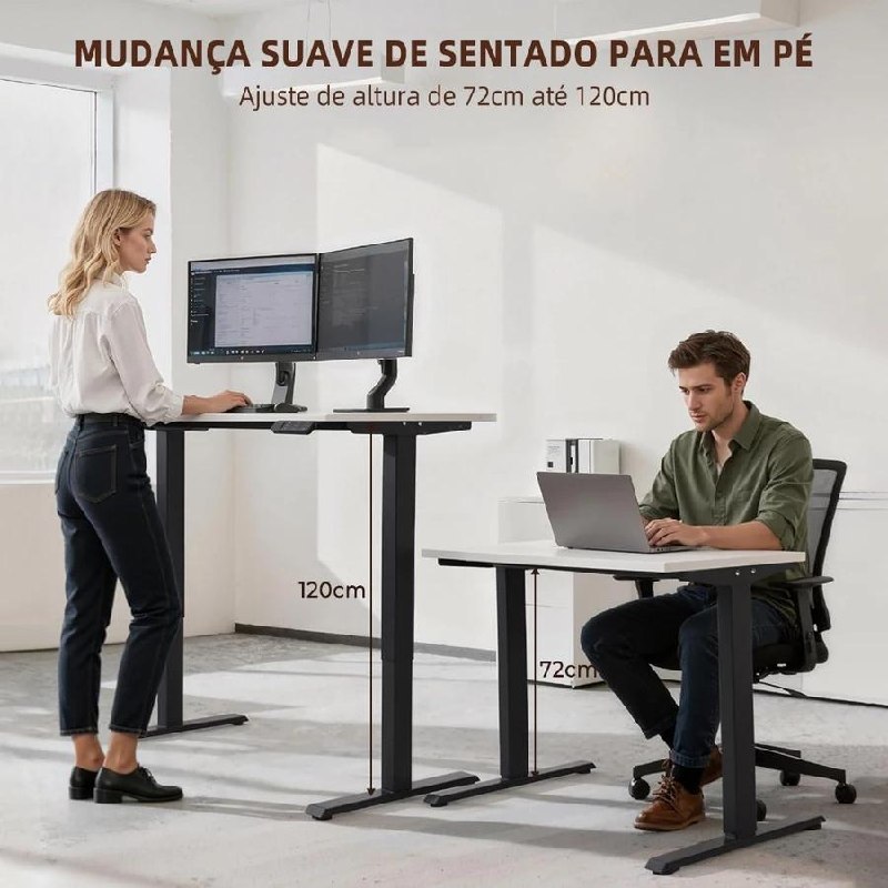 Mesa com Regulagem de Altura Elétrica Estrutura Mesa com regulagem eletrônica e memória | 72-120cm