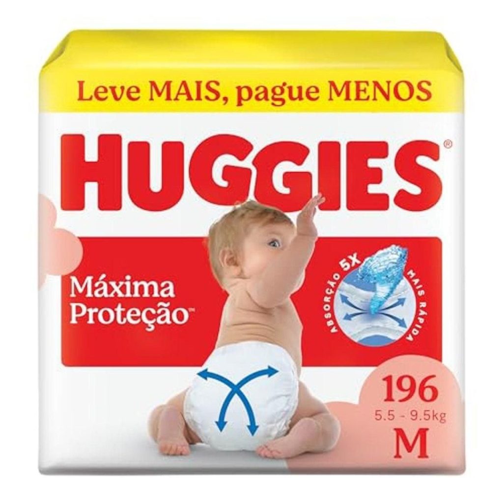 Fralda Huggies Supreme Care M 196 unidades