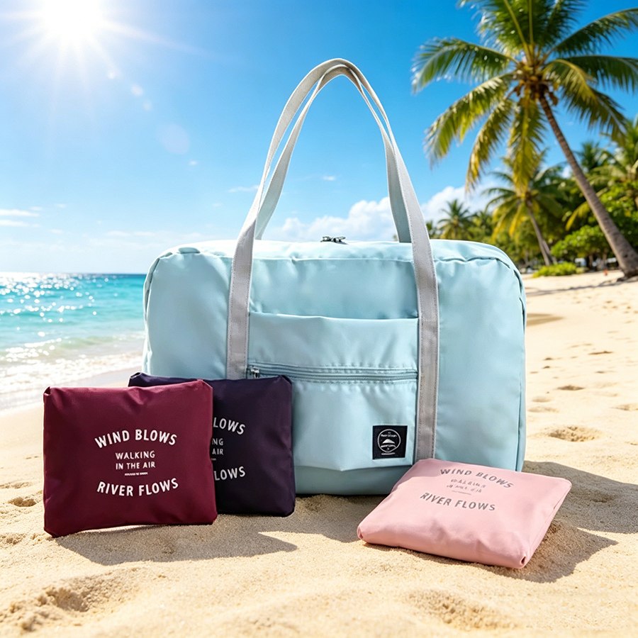 Bolsa de Viagem Dobrável de Grande Capacidade, Impermeável, Leve, Bagagem de Mão, Cabe Sobre a Mala, Bolsa de Negócios para Viagens Curtas, Maternidade