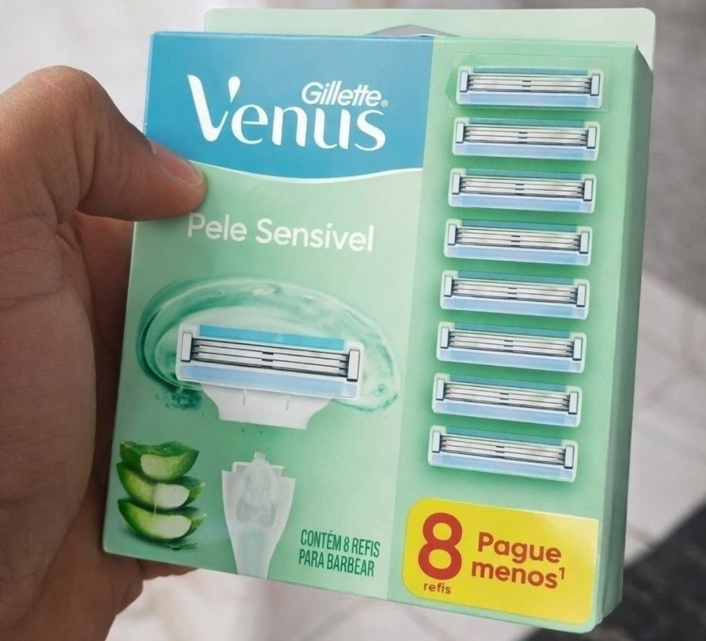 8 Uni. Carga Gillette Vênus Pele Sensível c/ Aloe Vera
