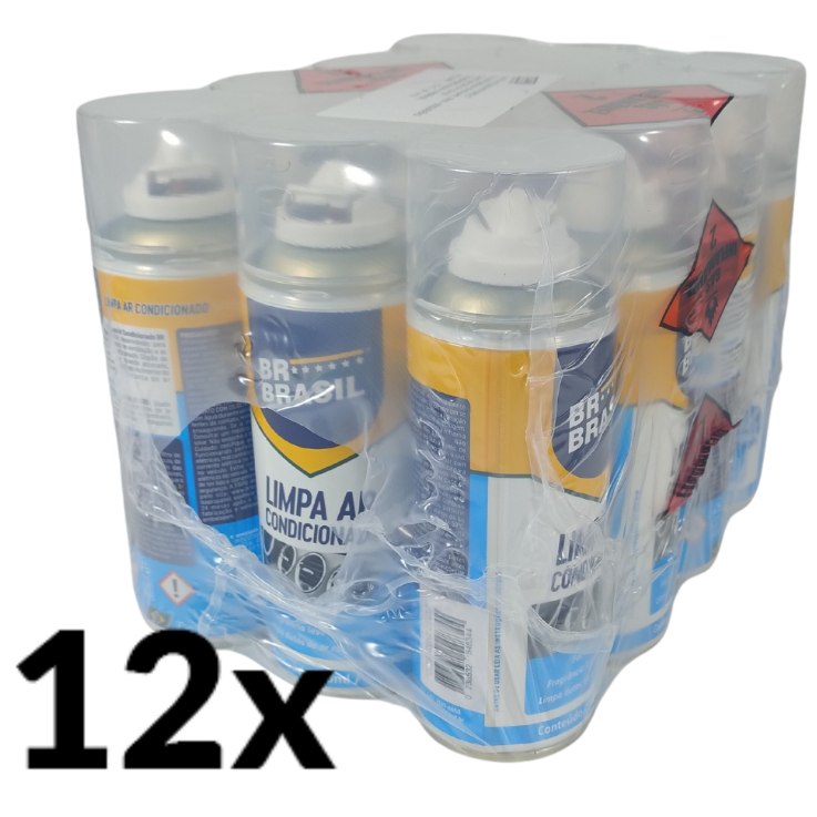 12x  Higienizador Ar Condicionado Carro Spray Fragrância 210 Ml BR Brasil Limpa ar automotivo