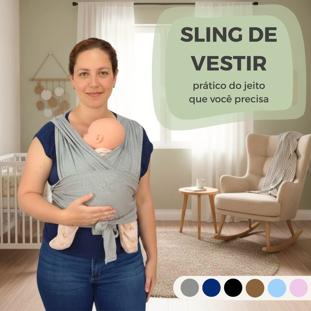 Sling Pronto Para Vestir Bebe Carregador Ajustável Canguru