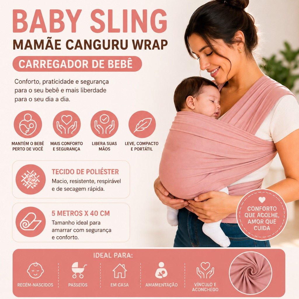 Carregador de Bebê Baby Sling Mamãe Canguru Ajustável Multifuncional Canguro