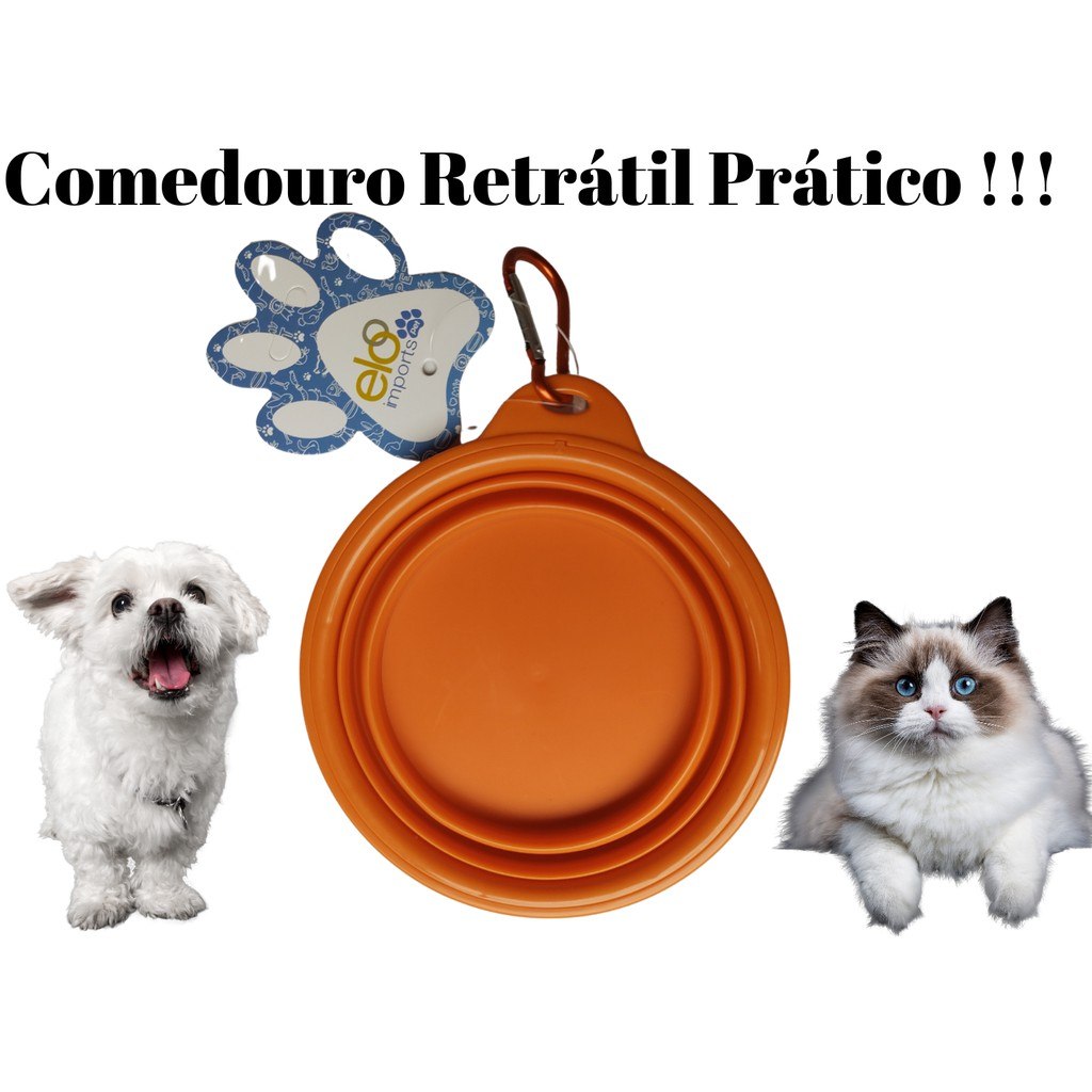 Comedouro Pote Tigela Retrátil Comida/água Pet Cães E Gatos - Bebedouro Comedouro Pote Retrátil Portátil Cão Gato