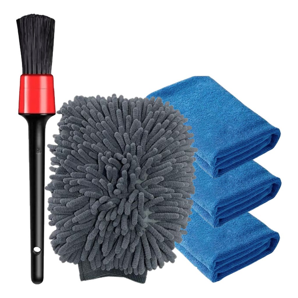 Pano De Microfibra Automotivo Luva Microfibra Pincel Cor Azul