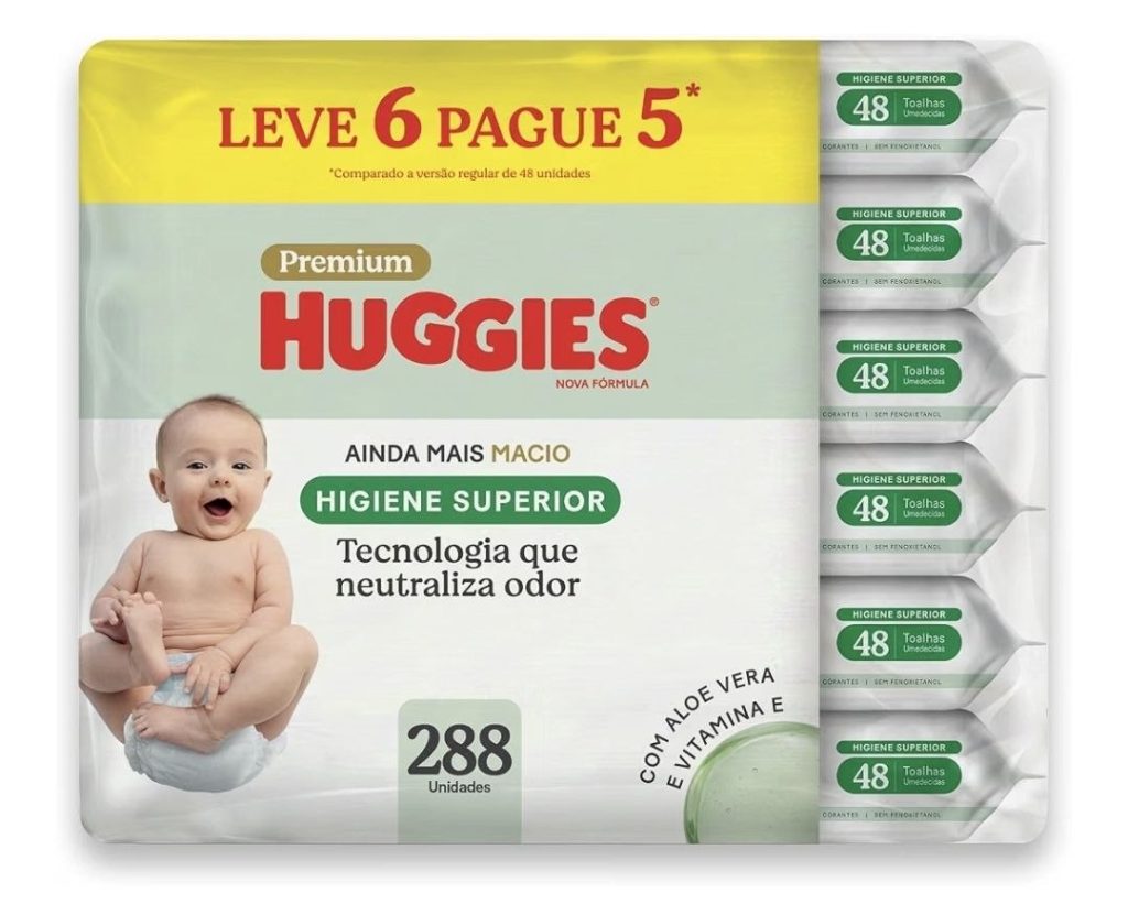 Lenços Umedecidos Huggies Max Clean - 288 lenços (6 pacotes)