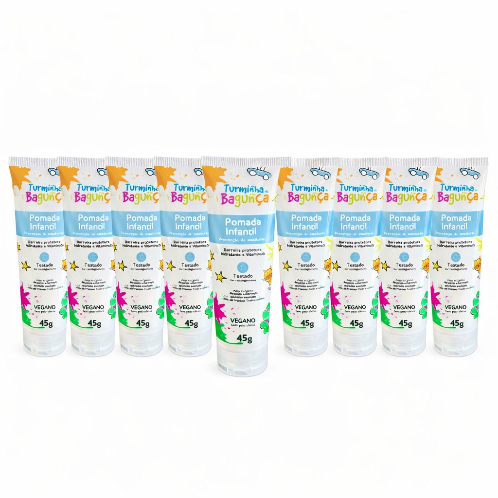 Kit 10 Pomada de Assadura para Bebê 45g - Turminha da Bagunça | Pomada infantil
