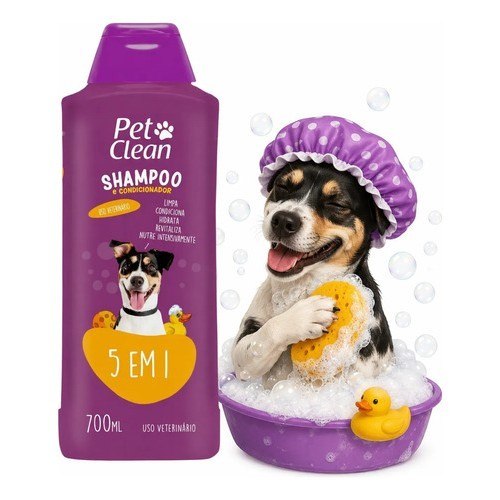 Shampoo 5 Em 1 Pet Clean 700 Ml Para Cães E Gatos Premium N/a Oferta