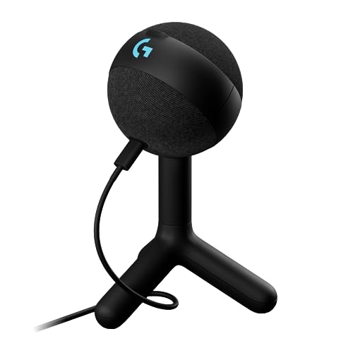 Microfone Condensador Gamer Logitech G Yeti Orb com RGB LIGHTSYNC, Captação Cardioide, Conexão USB Plug and Play para Gravação de Conteúdo e Streaming em PC e Mac - Preto