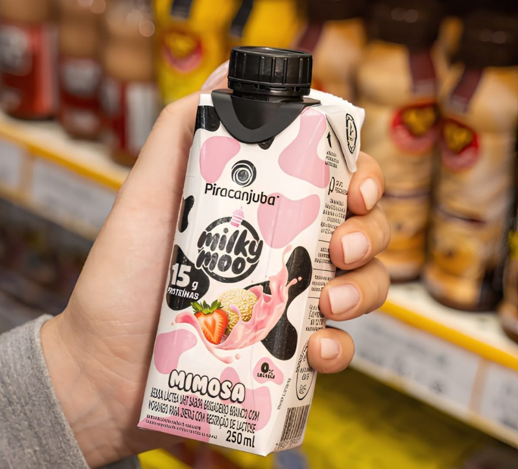 Piracanjuba Bebida Láctea Milky Moo 15g Mimosa 250ml - 12 unidades