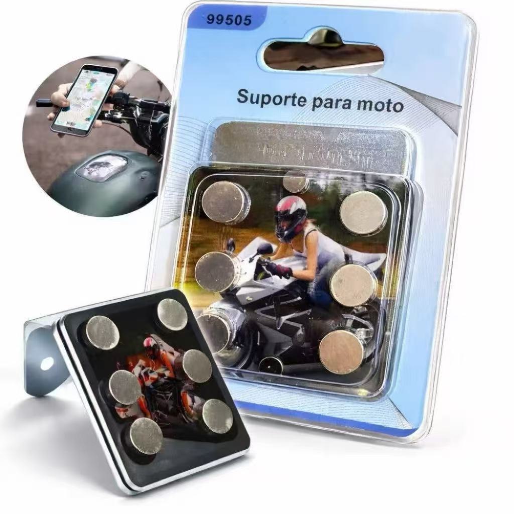 Suporte de Celular para Moto Magnético com Imã Forte 3M Fixação Segura