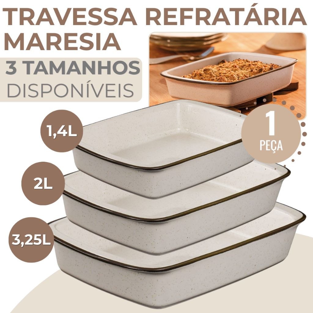 Travessa Assadeira Refratária Tango Maresia Para Forno Resistente ao Calor Oxford