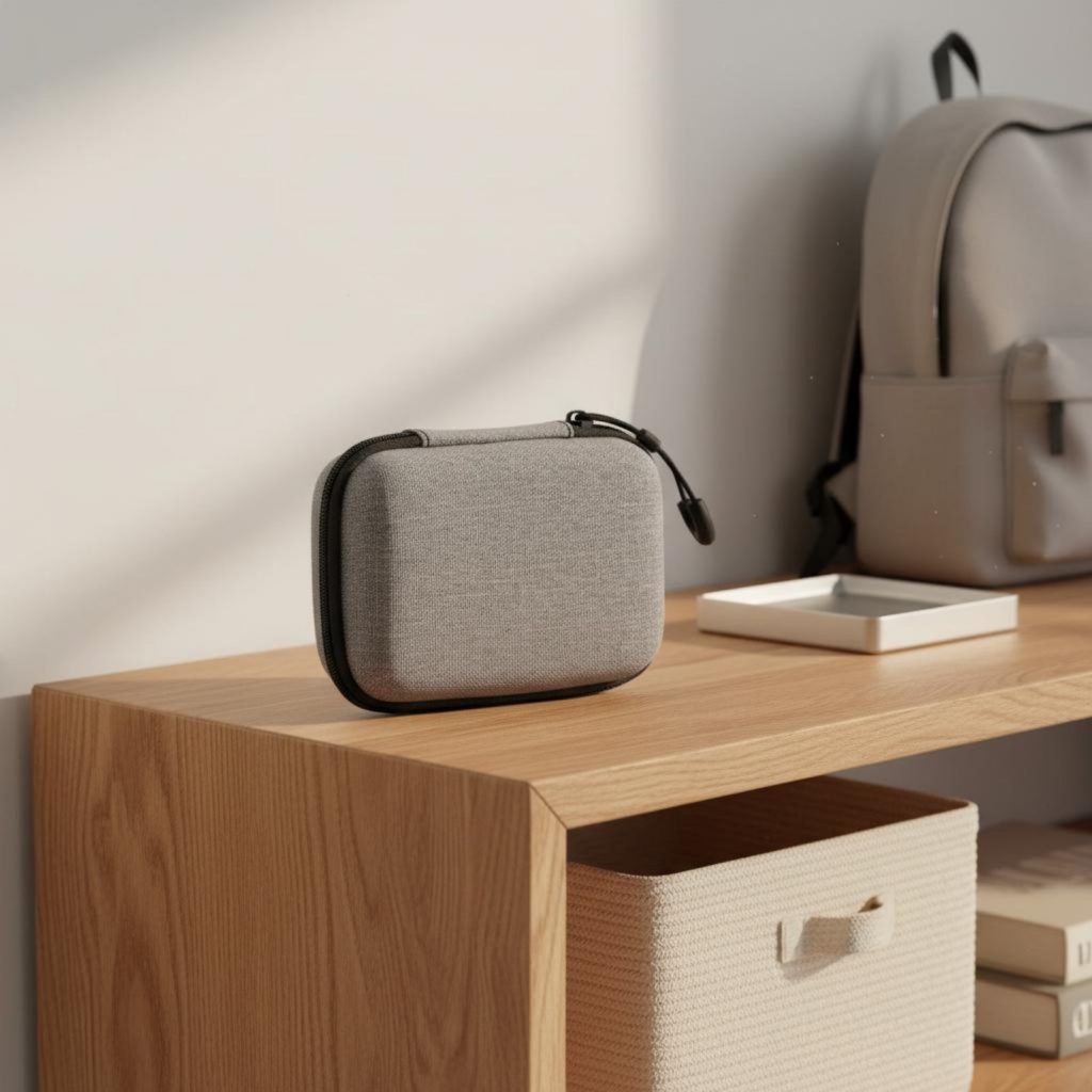 Estojo Organizador de Cabos Portátil e Resistente a Impactos, Bolsa Universal para Gadgets Eletrônicos com Bolso de Malha, Pequeno para Viagem