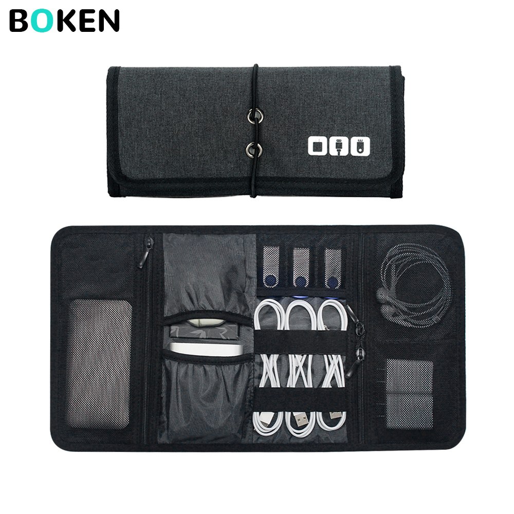 Bolsa Organizadora de Tecnologia, Estojo de Armazenamento de Cabos, Pouch de Acessórios Eletrônicos para Viagem, para Carregador, Power Bank, Fones de Ouvido, Cabo USB, Casa e Escritório