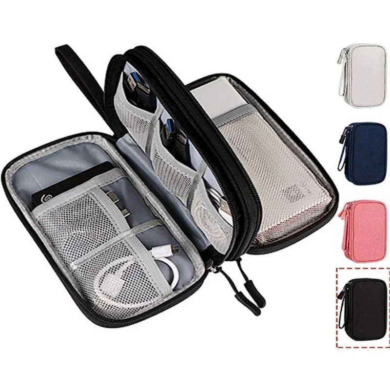 Bolsa de Viagem para Cabos, Estojo Portátil para Armazenamento Digital, Organizador de Cabos USB, Bolsa Impermeável para Acessórios Eletrônicos